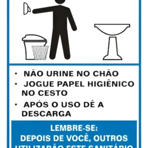 Placa Procedimento Sanitário Masculino 15x15cm - Sinalize