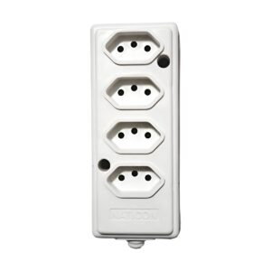 Tomada Barra Quadrupla 2P+T 10A Branca - Naticon