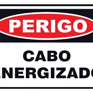 Placa Perigo de Morte Cabo Energizado 16x23cm - Sinalize