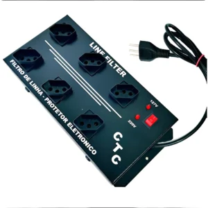 Filtro de Linha Chapa 6 Tomadas Espaçadas Bivolt - CTC