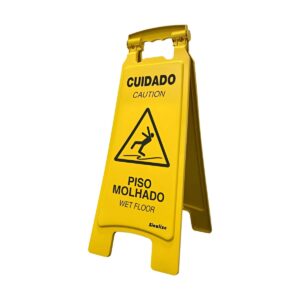 Cavalete Amarelo Cuidado Piso Molhado - Sinalize