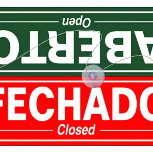 Placa Aberto Fechado 20x30cm Poli - Sinalize