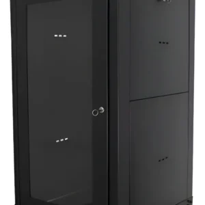 Rack Piso 19 24Ux570mm Com Porta de Acrilico Montado Preta Gforce