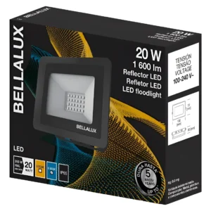 Refletor de LED Branco 20W Preto - Bellalux
