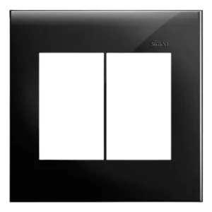 Placa 4x4 3+3 Postos Preto Brilhante 35613-59 - Simon 30