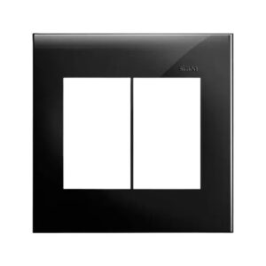 Placa 4x4 3+3 Postos Preto Brilhante 35613-59 - Simon 30