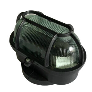 Luminaria Tartaruga Com Base Lente Vidro Preta - Oval