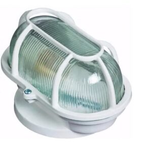 Luminaria Tartaruga Com Base Lente Vidro Branca - Oval