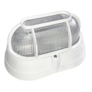 Luminaria Tartaruga Lente Plastico Branca - Oval