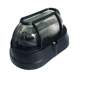 Luminaria Tartaruga Lente Plastico Preta - Oval