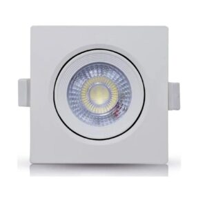 Spot LED Embutir Quadrado 3W Branco Aluminio Movel Branco Ec