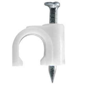 Fixa Cabo Coaxial RG59 Branco 100 Peças