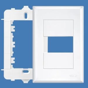 Placa 4x2 1 Posto Horizontal Com Suporte Branco - 2885 Fame