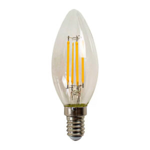 Lâmpada de LED Vela Balão 2W Bivolt Amarela Filamento E14