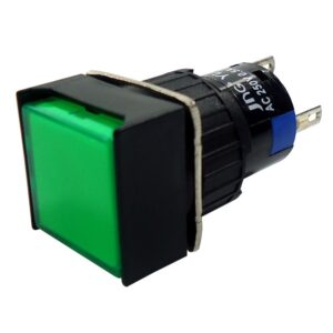 Botão 16mm F11DG Verde Quadrado 5P - JNG