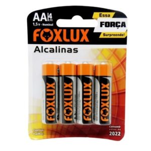 Pilha Pequena AA Com 4 Alcalina - Foxlux