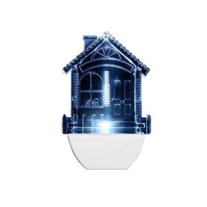 Abajur De Led Tipo Casa 110v - Brasfort Cor do abajur:Branco;Cor da base:Branco