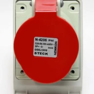 Tomada Sobrepor 3p+t 32a 380v 6h Vermelha - N-4206 Steck