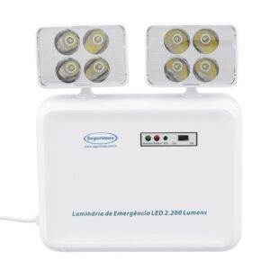 Luz De Emergência/bloco 2200lms Bivolt 2 Farol - Segurimax
