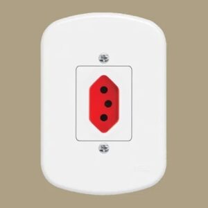 Conjunto 4x2 Tomada 2p+t 10a Vermelha - 2336 Fame Blanc