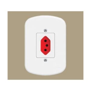 Conjunto 4x2 Tomada 2p+t 10a Vermelha - 2336 Fame Blanc
