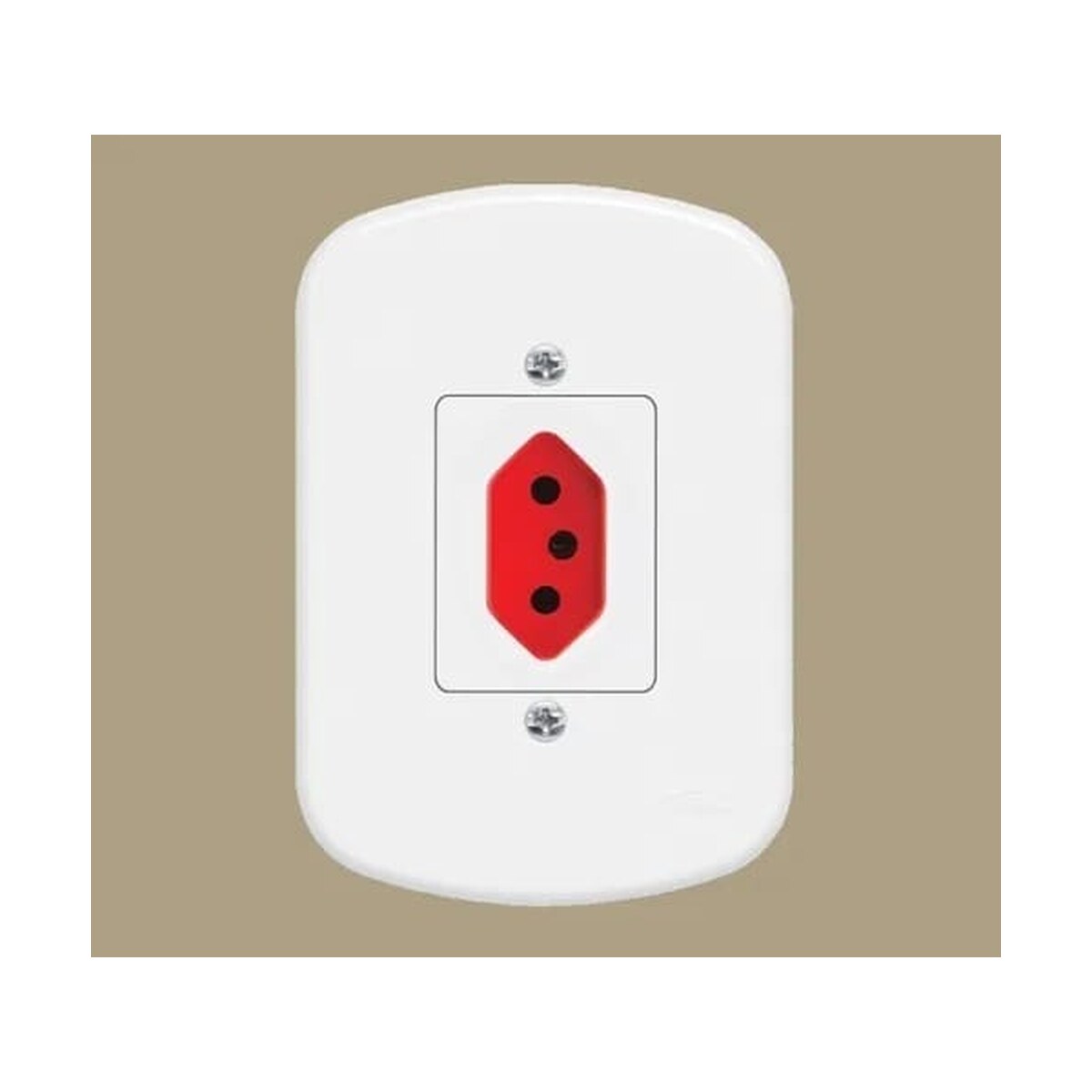 Conjunto 4x2 Tomada 2p+t 20a Vermelha - 2337 Fame Blanc
