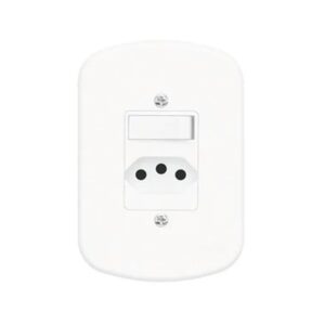Conjunto 4x2 Interruptor Simples E Tomada 2p+t 10a Branco -