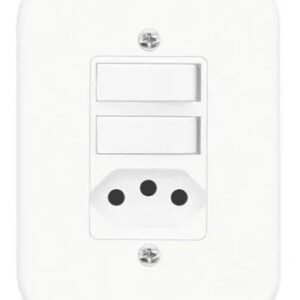 Conjunto 4x2 2 Interruptor Simples E Tomada 2p+t 10a Branco