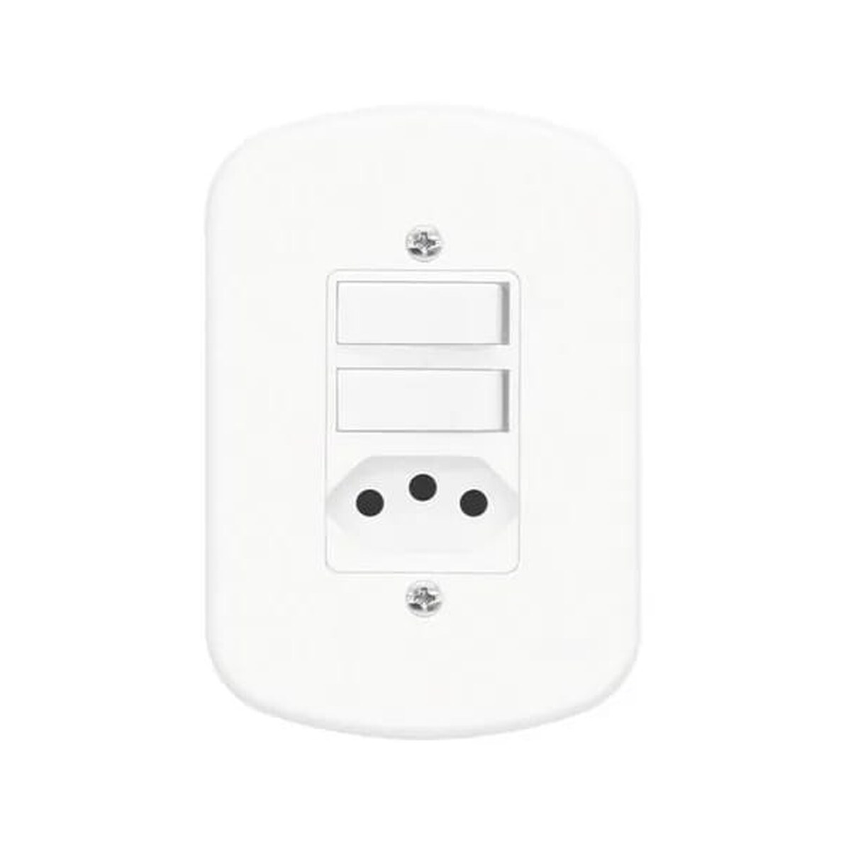 Conjunto 4x2 2 Interruptor Simples E Tomada 2p+t 10a Branco