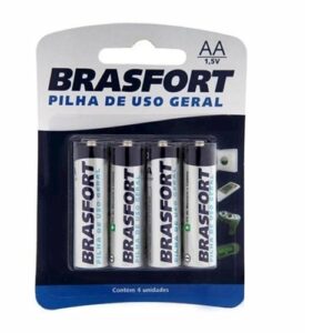 Pilha Pequeno AA Com 4 x 15 - Brasfort