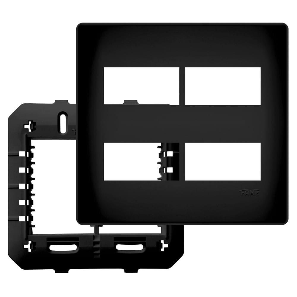Placa 4x4 4 Postos Com Suporte 4079 - Habitat Black
