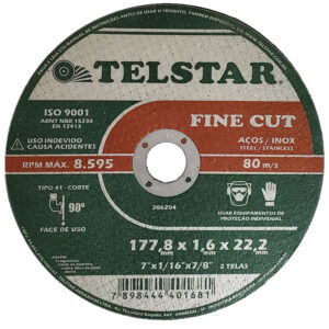 Disco de Corte 7x1,6x7/8 Inox Fine Cut - Telstar