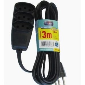 Extensão Sort Econ Pp 3x0,75mm 3 Metros 3 Tomadas DN1786 PT Daneva - Legrand