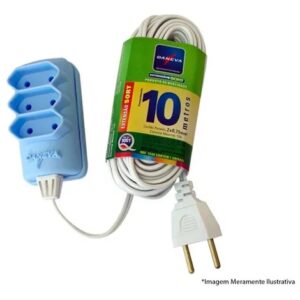 Extensão Sort Pl 2x0,75mm 10 Metros 3 Tomadas DN1532 BR Daneva - Legrand