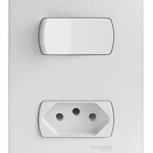 Conjunto 4x2 Interruptor Simples E Tomada 10a Branca Miluz