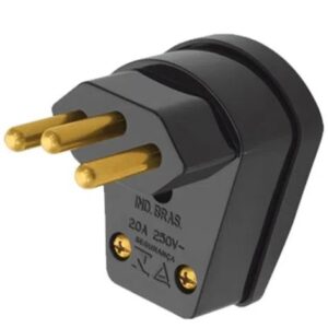 Plug Macho 90° Com Prensa Cabo 2p+t 20a Preto 1490 - Fame