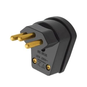 Plug Macho 90° Com Prensa Cabo 2p+t 20a Preto 1490 - Fame