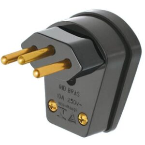 Plug Macho 90° Com Prensa Cabo 2p+t 10a Preto 1489 - Fame