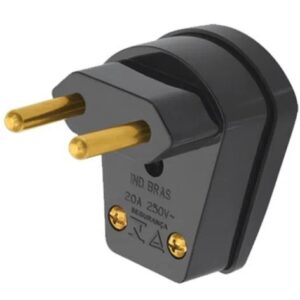 Plug Macho 90° Com Prensa Cabo 20a Preto 1462 - Fame