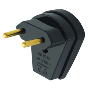 Plug Macho 90° Com Prensa Cabo 10a Preto 1462 - Fame