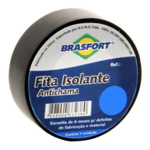 Fita Isolante Anti-chama Preta 10 Metros - Brasfort - 10 Uni