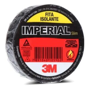 Fita Isolante Imperial Anti-chama Preta 10 Metros - 3m