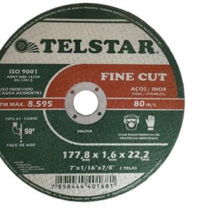Disco de Corte 4.1/2x1x7/8 Inox Fine Cut - Telstar