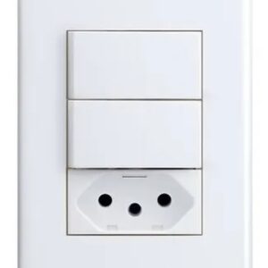 Conjunto 4x2 2 Interruptores Simples Tomada 2p+t 10a BC 6086