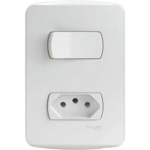 Conjunto Sobrepor Interruptor Simples + Tomada 10a - Miluz