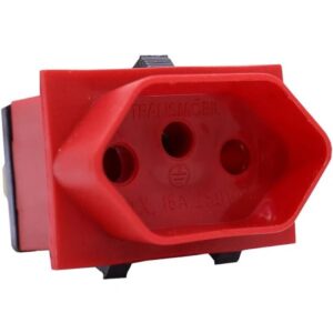 Tomada Para Painel 16A Vermelha 30024 - Transmobil