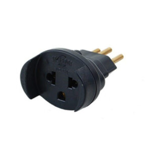 Plug Adaptador Universal 2P+T 10A Preto 1210 - Ilumi