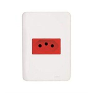 Conjunto 4x2 Tomada 20a Vermelha 7315verm - Nova Aros Perlex