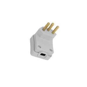 Plug Macho 90° Com Prensa Cabo 2p+t 20a Cinza 2056 - Perlex