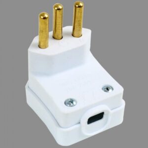Plug Macho 90° Prensa Cabo 2p+t 20a Branco 2056 - Perlex